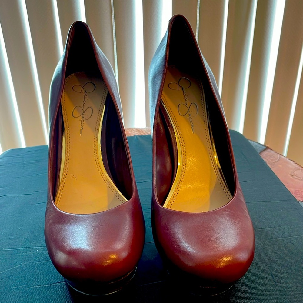 Brown high heels